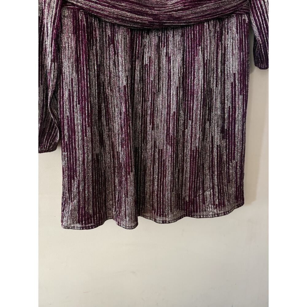 Lilly Pulitzer Riza Long Sleeved Romper Mulberry Gold Metallic Size Large EUC - Picture 4 of 10